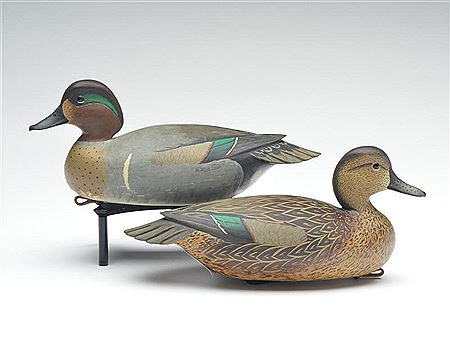 Rigmate pair of greenwing teal