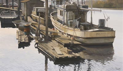 BOAT STUDY, LADNER, B.C.; 1974