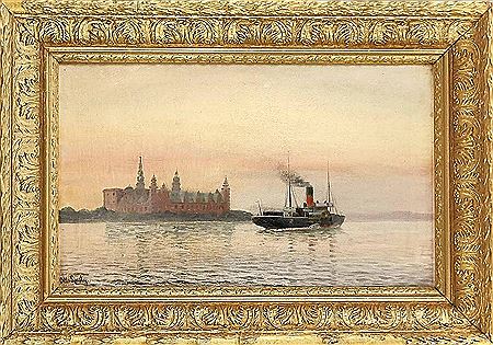 View of Kronborg Castle in the evening light