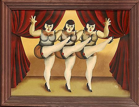 , three variety dancers