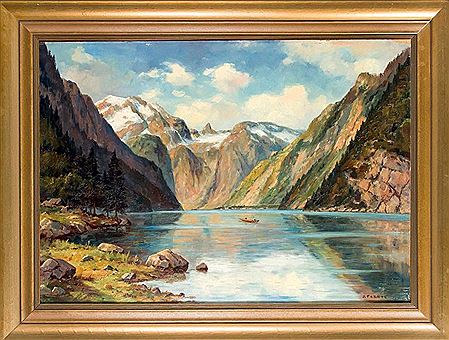 View over the Königssee near Berchtesgaden by Jan Fokken - Auction record, sale price, and art valuation. Compare with similar artists and explore comparable artworks.