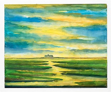 Sample artwork by Peter Lubbers (1934 - 1982), known for modernist paintings of flowers, landscape, skyscapes, houses and marine scenes - View similar artists and auction records