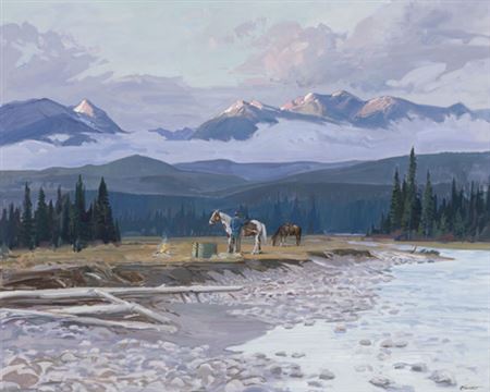 Mountain Landscape, October Sunrise near Golden, BC