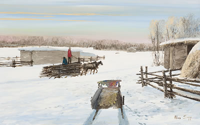 Sample artwork by Allen (Allan) Fredrick Sapp (1929 - 2015), known for painting, graphic, illustration-cree indian narrative themes - View similar artists and auction records