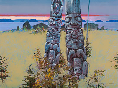 Sample artwork by Robert Douglas Genn (1936 - 2014), known for wilderness landscape, mountains and village scene painting - View similar artists and auction records