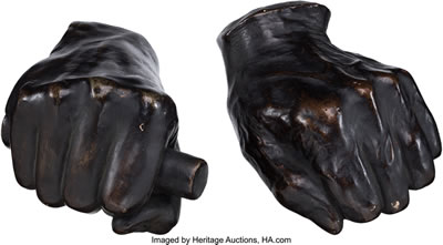 Matching pair of Abraham Lincoln plaster hands