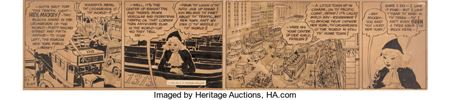 Scorchy Smith Daily Comic Strip Original Art dated 2-25-36 (Associated Press Newsfeatures, 1936)