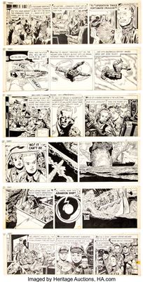 Terry and the Pirates Daily Comic Strip Original Art Group of 12 (News Syndicate Co., Inc., 1955-56)