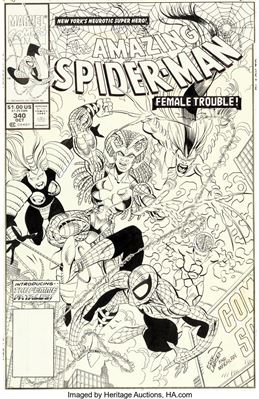 Amazing Spider-Man #340 Cover Original Art (Marvel, 1990)