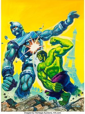 Rampaging Hulk #2 Cover Painting Original Art (Marvel, 1977)