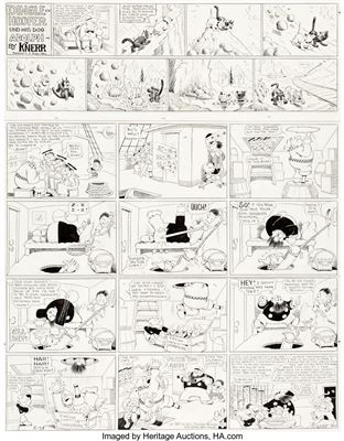 Katzenjammer Kids and Dinglehoofer und his Dog Adolph Sunday Comic Strip Original Art dated 6-26-27 (International Feature Service, 1927)