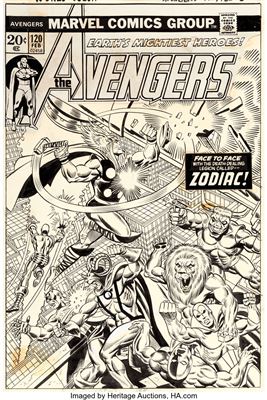 Avengers #120 Cover Thor and Iron Man Original Art (Marvel, 1974)