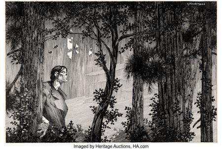 Mary Wollstonecraft Shelley's Frankenstein Front Endpapers Illustration Original Art (late 1970s by Bernie Albert (Berni) Wrightson - Auction record, sale price, and art valuation. Compare with similar artists and explore comparable artworks.