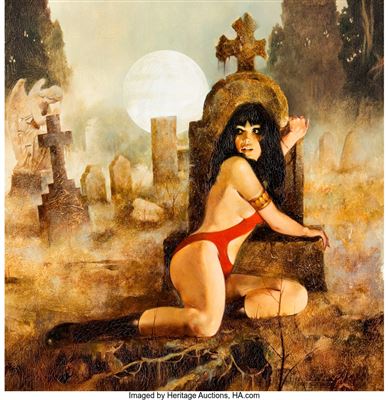 Vampirella #41 Cover Painting Original Art (Warren, 1975).