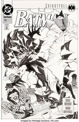 Batman #492 Cover "Knightfall Part 1" Original Art Cover (DC, 1993)