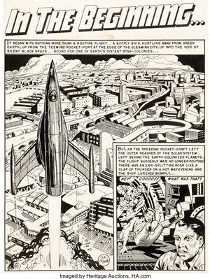 Weird Fantasy #17 Complete 8-Page Story "In The Beginning..." Original Art (EC, 1953)