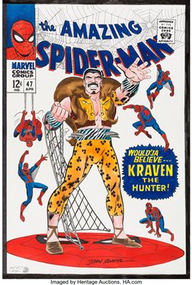Amazing Spider-Man #47 Kraven Cover Re-Creation Original Art (undated)