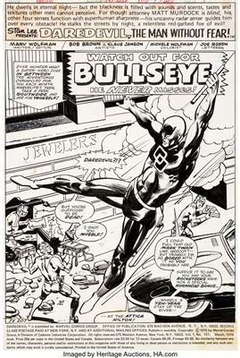 Daredevil #131 Splash Page 1 Original Art (Marvel, 1975) by Bob (William Robert) Brown - Auction record, sale price, and art valuation. Compare with similar artists and explore comparable artworks.
