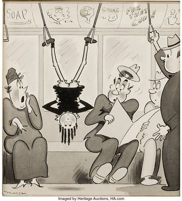 Little Lulu Comic Single Panel Cartoon Gag Original Art dated 4-27-35 (Saturday Evening Post, 1935)