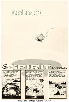 The Spirit Weekly Newspaper Section Complete 7-Page Story "Montabaldo" Original Art dated 1-25-48 (Register and Tribune Syndicate, 1948)