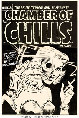 Chamber of Chills #19 Cover Original Art (Harvey, 1953)