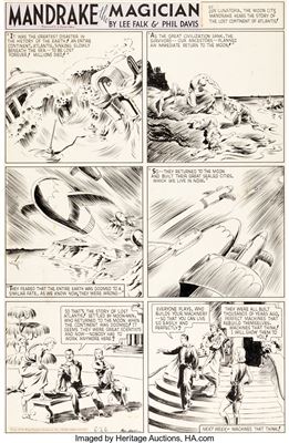 Mandrake Sunday Comic Strip Original Art dated 6-26-38 (King Features Syndicate, 1938)