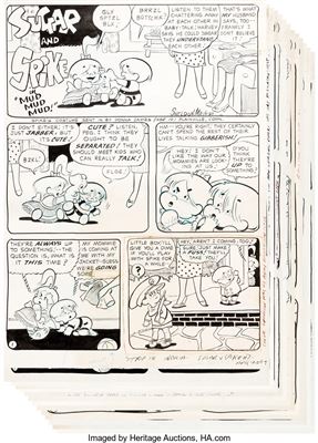Sugar & Spike #7 Story Pages Original Art Group Lot of 20 (1957)