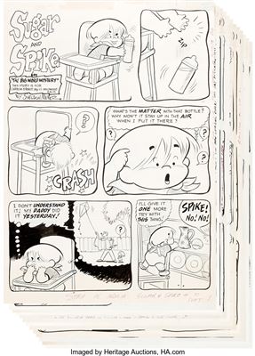 Sugar & Spike #10 Original Art Story Pages Group of 26 (DC, 1957)