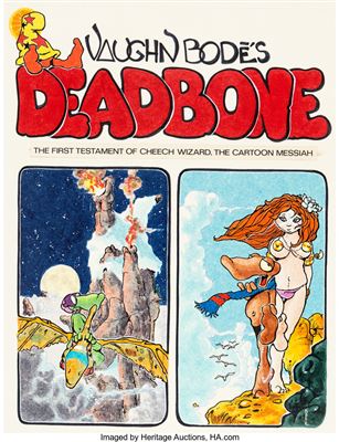 Vaughn Bodé's Deadbone: The First Testament of Cheech Wizard, the Cartoon Messiah Cover Original Art (Northern Comfort Communications, 1974-75)