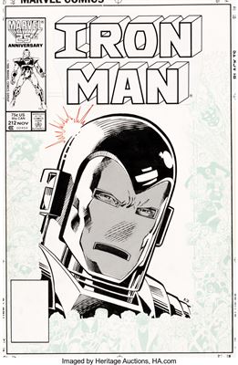 Iron Man #212 Cover Original Art (Marvel, 1986)