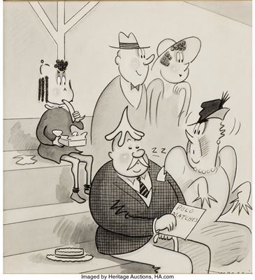 Little Lulu Comic Gag Panel Original Art dated 6-27-36 (Saturday Evening Post, 1936)