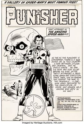 The Amazing Spider-Man Annual #15 Punisher Pin-Up Original Art (Marvel, 1981)