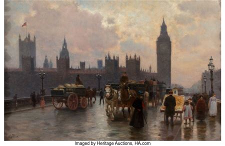 The Houses of Parliament form the Westminster Bridge