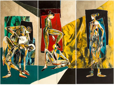 Untitled figural abstract in a contemporary Modernist style