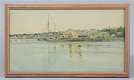 "Glouscester" harbor scene