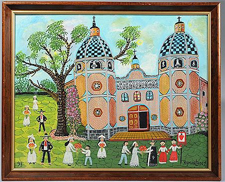 Wedding in front of a marvelous church