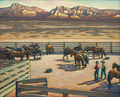 Sample artwork by Howard Post (Born 1948), known for landscape, western genre and animal painting - View similar artists and auction records