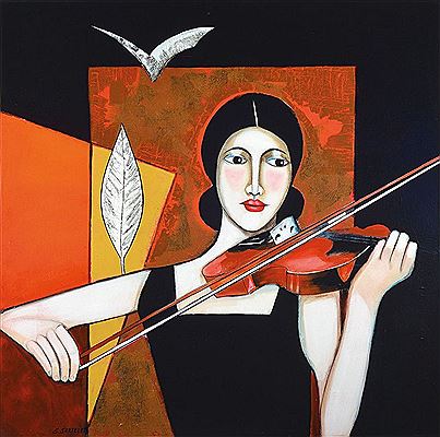 Representation of women with violin