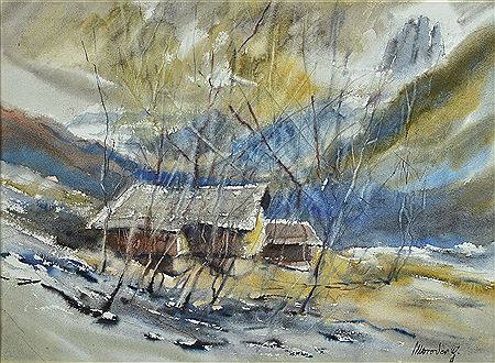 South Tyrol, Snowy landscape in in the mountains