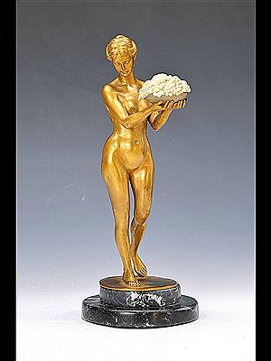 Standing nude with fruit bowl by Hans Dietrich - Auction record, sale price, and art valuation. Compare with similar artists and explore comparable artworks.