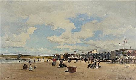 Vue de la plage de Pontaillac à Royan by Emmanuel Lansyer - Auction record, sale price, and art valuation. Compare with similar artists and explore comparable artworks.