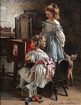 GIRLS PLAYING WITH DOLLHOUSE