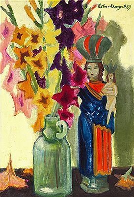 "Böhmische Madonna mit Gladiolen"