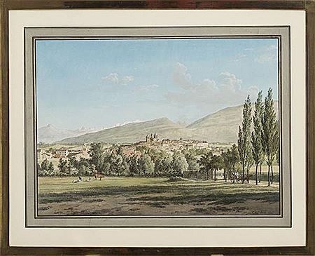 Vue prise de Montbrillant avec la route suisse, Vues des Délices entrée de la campagne de Voltaire, Vue prise aux environs de Lancy (3)