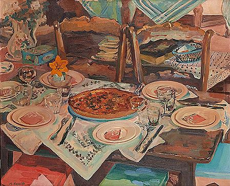 Table set with pie