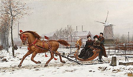 Promenade en traîneau dans la neige