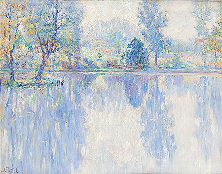 Sample artwork by Jules Postel (1867 - 1955), known for impressionist townscape, landscape, marine, portraits and still life painting - View similar artists and auction records