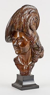 Élégante au chapeau de plumes.