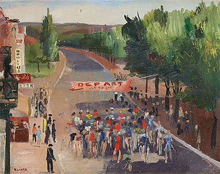 "Départ de course cycliste".
