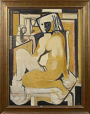 Aber Ego (?) - Sitting female nude by Antoon Marstboom - Auction record, sale price, and art valuation. Compare with similar artists and explore comparable artworks.